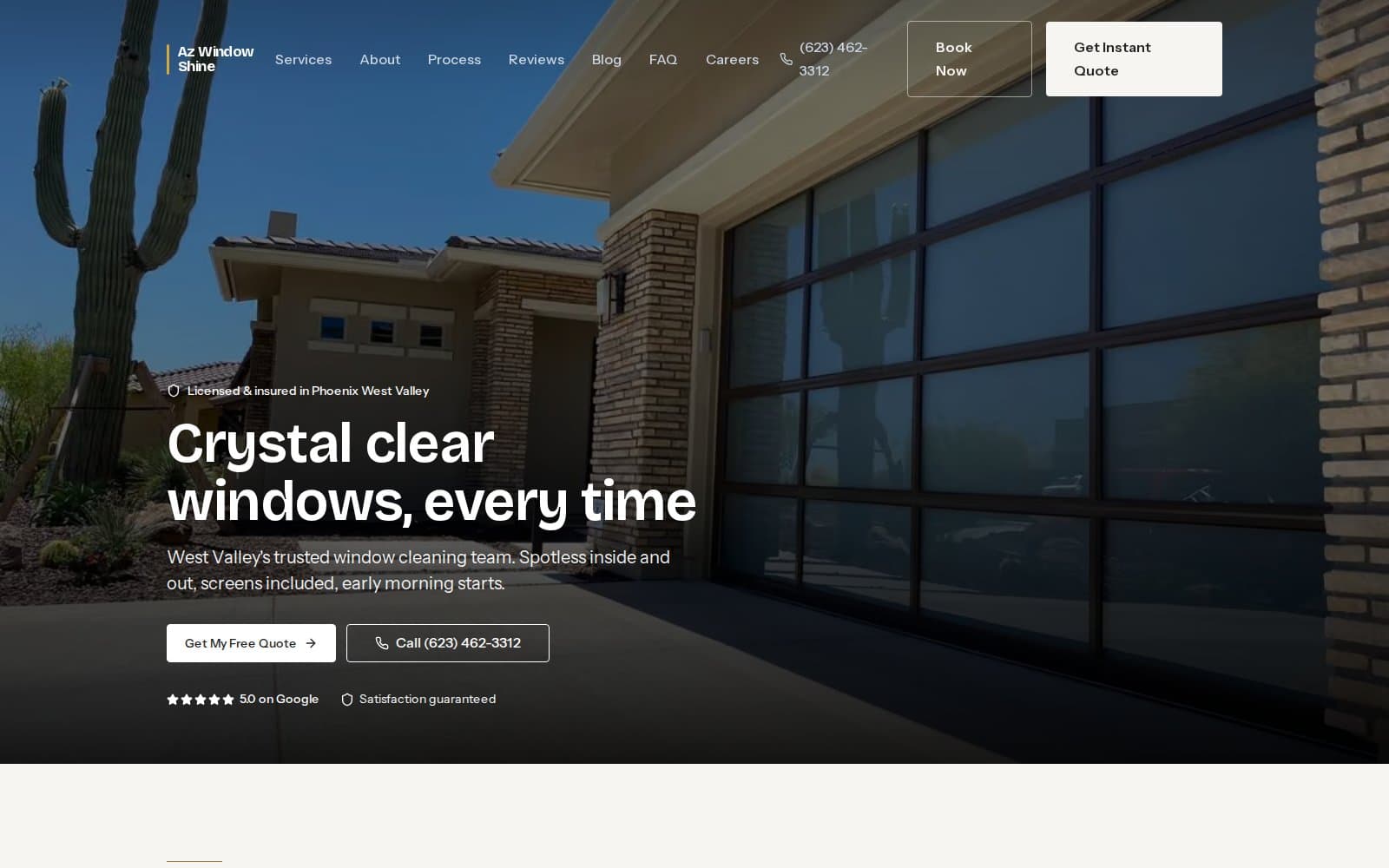 Live screenshot of AZ Window Shine (azwindowshine.com)